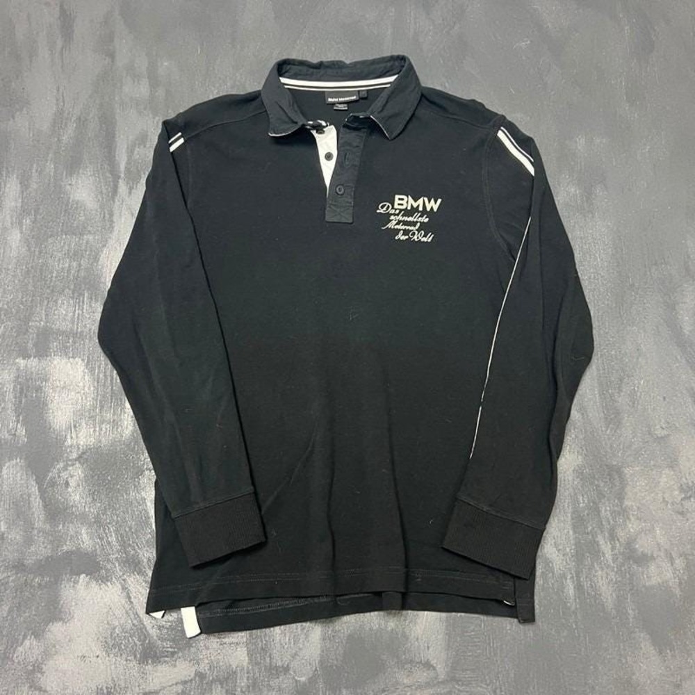 Vintage BMW Polo Shirt Mens Large Black Motorrad 2000s Y2K
